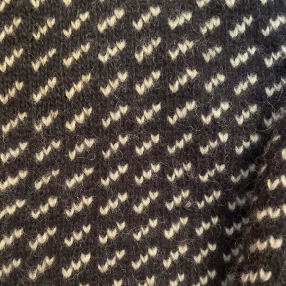 L.L. Bean Sweater Mens XXL bird's eye zipper front wool sweater fleece lined - Picture 2 of 12